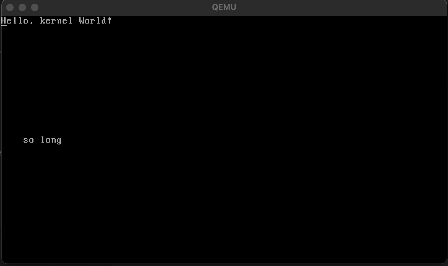 Hello, world! in QEMU